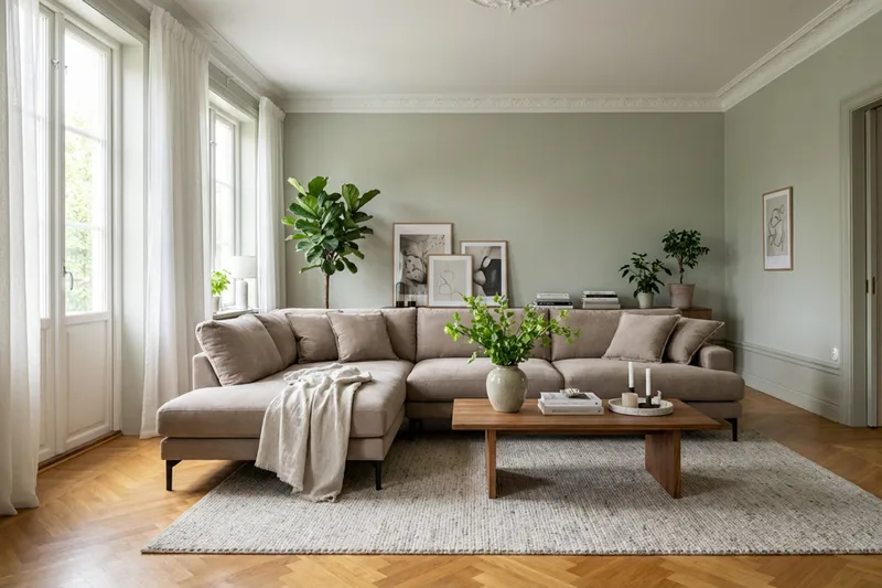 Menard Premium 5-sits Vänstervänd L-formad Djup Schäslongsoffa i Tyg - Brun - Möbler - Soffa - Divansoffor & schäslongsoffa