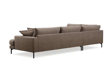 Menard Premium 5-sits Vänstervänd L-formad Djup Schäslongsoffa i Tyg - Brun - Möbler - Soffa - Divansoffor & schäslongsoffa
