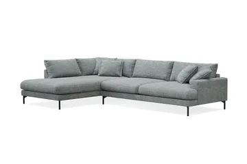 Menard Premium 5-sits Vänstervänd L-formad Djup Schäslongsoffa i Chenille - Grå/Blå - Möbler - Soffa - Divansoffor & schäslongsoffa