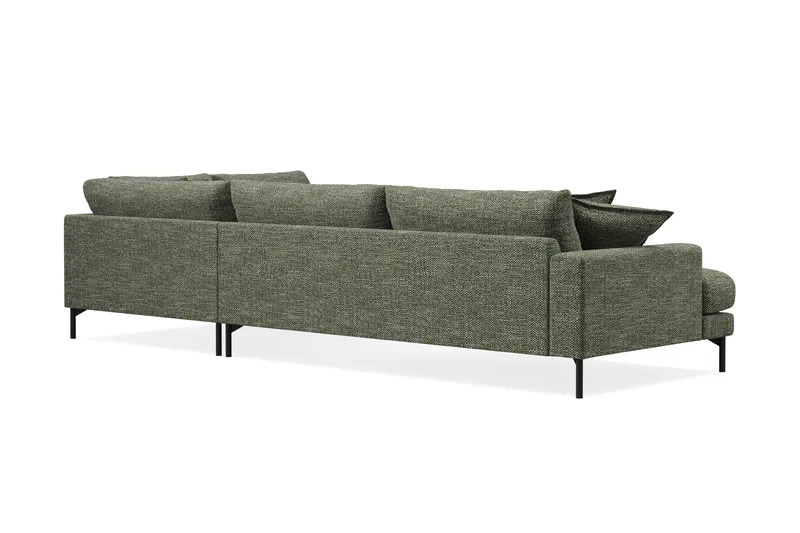 Menard Premium 5-sits Högervänd L-formad Djup Schäslongsoffa i Chenille - Grön - Möbler - Soffa - Divansoffor & schäslongsoffa