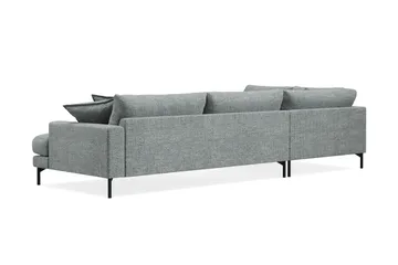 Menard Premium 5-sits Vänstervänd L-formad Djup Schäslongsoffa i Chenille - Grå/Blå - Möbler - Soffa - Divansoffor & schäslongsoffa