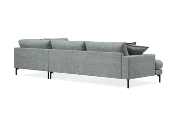 Menard Premium 5-sits Högervänd L-formad Djup Schäslongsoffa i Chenille - Grå/Blå - Möbler - Soffa - Divansoffor & schäslongsoffa