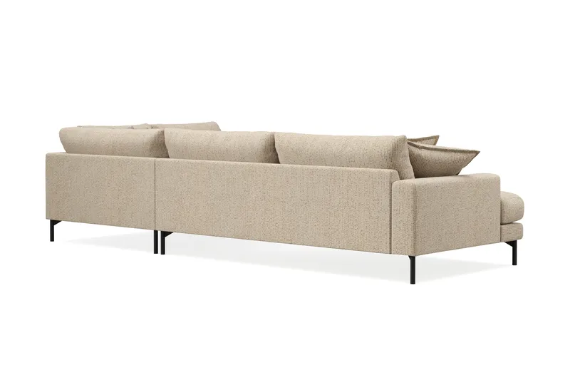 Menard Premium 5-sits Högervänd L-formad Djup Schäslongsoffa i Chenille - Beige - Möbler - Soffa - Divansoffor & schäslongsoffa