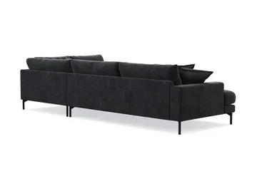 Menard Premium 5-sits Högervänd L-formad Djup Schäslongsoffa i Chenille - Trenza 01, Svart Chenille - Möbler - Soffa - Divansoffor & schäslongsoffa