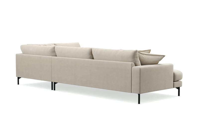 Menard Premium 5-sits Högervänd L-formad Djup Schäslongsoffa i Tyg - Beige - Möbler - Soffa - Divansoffor & schäslongsoffa