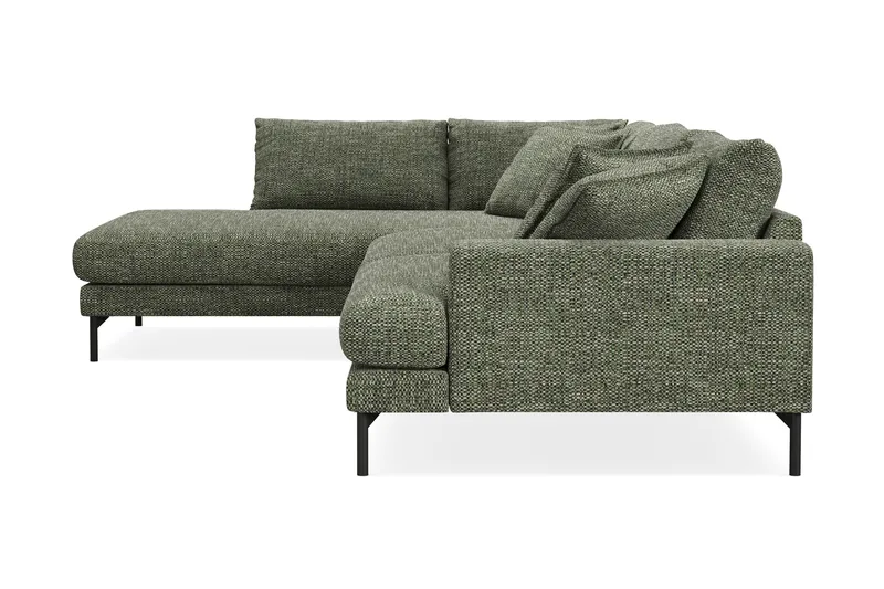 Menard Premium 5-sits Vänstervänd L-formad Djup Schäslongsoffa i Chenille - Grön - Möbler - Soffa - Divansoffor & schäslongsoffa