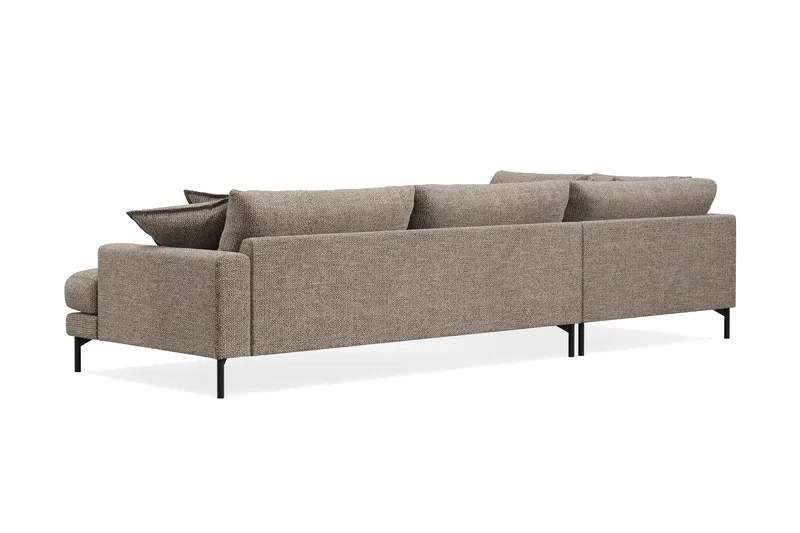 Menard Premium 5-sits Vänstervänd L-formad Djup Schäslongsoffa i Chenille - Brun - Möbler - Soffa - Divansoffor & schäslongsoffa