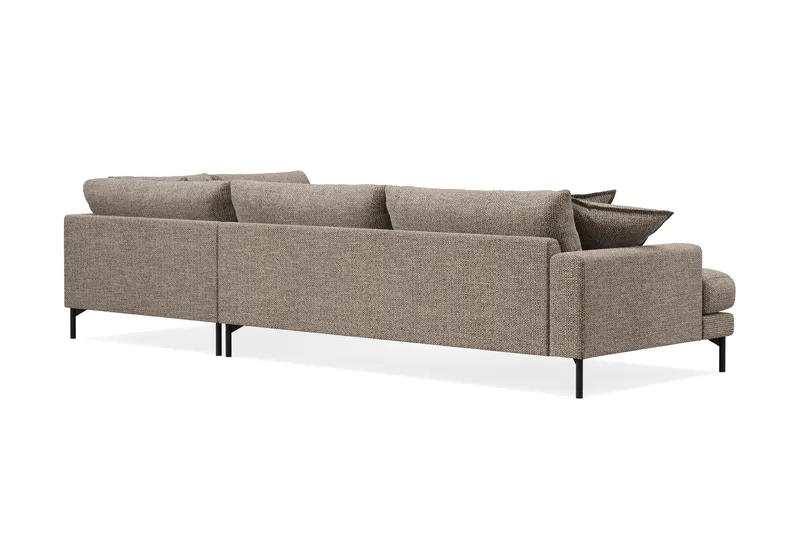 Menard Premium 5-sits Högervänd L-formad Djup Schäslongsoffa i Chenille - Brun - Möbler - Soffa - Divansoffor & schäslongsoffa