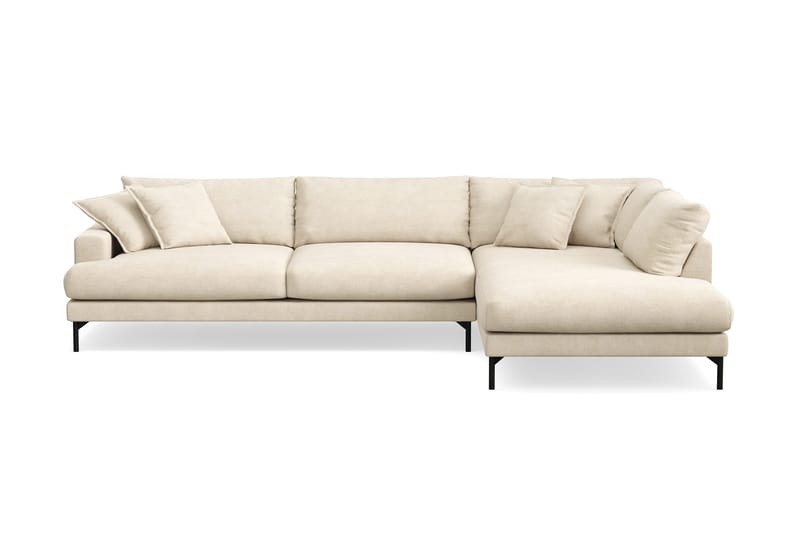 Menard Premium 5-sits Högervänd L-formad Djup Schäslongsoffa i Chenille - Beige - Möbler - Soffa - Divansoffor & schäslongsoffa