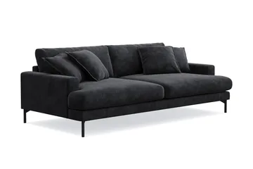 Menard Premium 4-sits Djup Soffa i Chenille - Trenza 01, Svart Chenille - Möbler - Soffa - 4 sits soffa