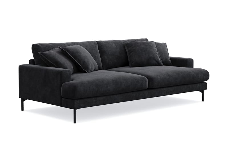 Menard Premium 4-sits Djup Soffa i Chenille - Svartt - Möbler - Soffa - 4 sits soffa