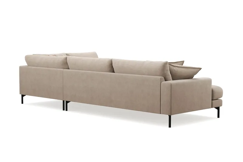 Menard Premium 5-sits Högervänd L-formad Djup Schäslongsoffa i Tyg - Beige - Möbler - Soffa - Divansoffor & schäslongsoffa