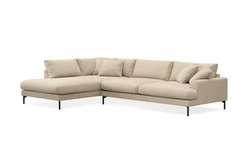 Menard Premium 5-sits Vänstervänd L-formad Djup Schäslongsoffa i Chenille - Beige - Möbler - Soffa - Divansoffor & schäslongsoffa