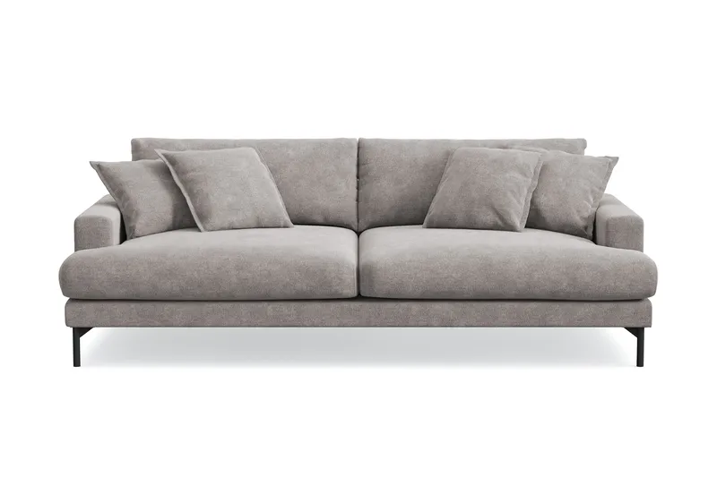 Menard Premium 4-sits Djup Soffa i Chenille - Grå/Brun - Möbler - Soffa - 4 sits soffa