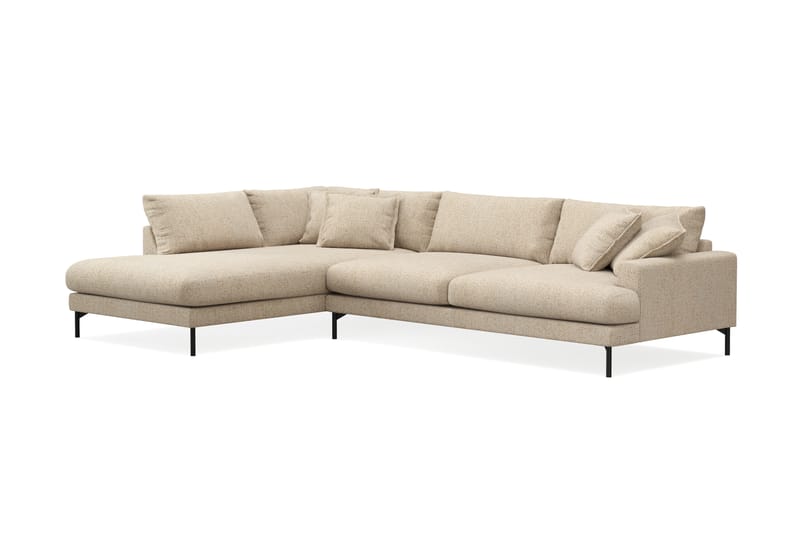 Menard Premium 5-sits Vänstervänd L-formad Djup Schäslongsoffa i Chenille - Beige - Möbler - Soffa - Divansoffor & schäslongsoffa