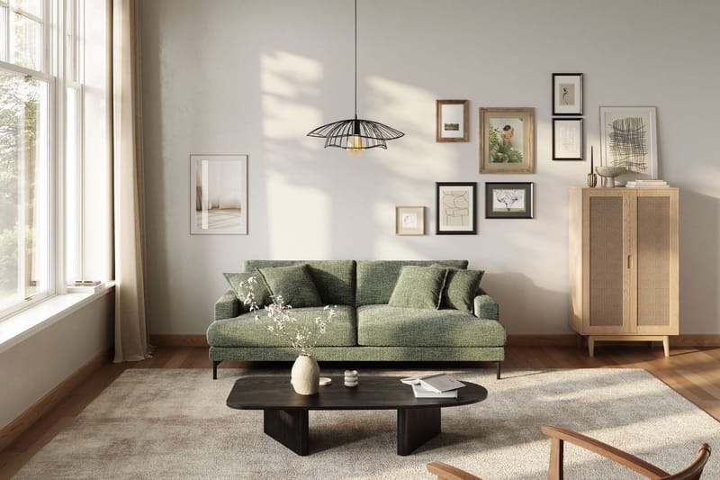 Menard Premium 4-sits Djup Soffa i Chenille - Grön - Möbler - Soffa - 4 sits soffa