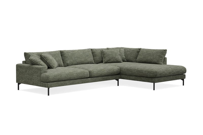 Menard Premium 5-sits Högervänd L-formad Djup Schäslongsoffa i Chenille - Grön - Möbler - Soffa - Divansoffor & schäslongsoffa