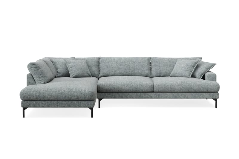 Menard Premium 5-sits Vänstervänd L-formad Djup Schäslongsoffa i Chenille - Grå/Blå - Möbler - Soffa - Divansoffor & schäslongsoffa