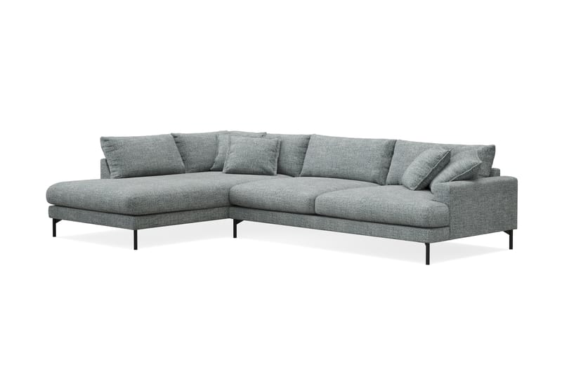 Menard Premium 5-sits Vänstervänd L-formad Djup Schäslongsoffa i Chenille - Grå/Blå - Möbler - Soffa - Divansoffor & schäslongsoffa