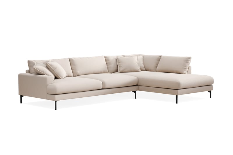 Menard Premium 5-sits Högervänd L-formad Djup Schäslongsoffa i Bouclé - Ljusbeige - Möbler - Soffa - Divansoffor & schäslongsoffa