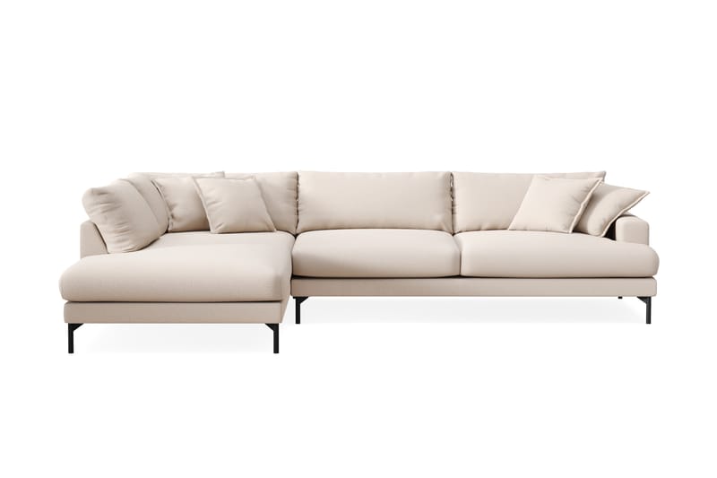 Menard Premium 5-sits Vänstervänd L-formad Djup Schäslongsoffa i Bouclé - Ljusbeige - Möbler - Soffa - Divansoffor & schäslongsoffa