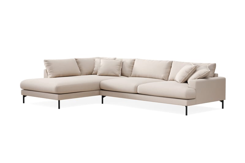 Menard Premium 5-sits Vänstervänd L-formad Djup Schäslongsoffa i Bouclé - Ljusbeige - Möbler - Soffa - Divansoffor & schäslongsoffa