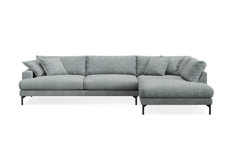 Menard Premium 5-sits Högervänd L-formad Djup Schäslongsoffa i Chenille - Grå/Blå - Möbler - Soffa - Divansoffor & schäslongsoffa