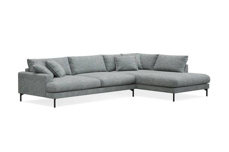 Menard Premium 5-sits Högervänd L-formad Djup Schäslongsoffa i Chenille - Grå/Blå - Möbler - Soffa - Divansoffor & schäslongsoffa