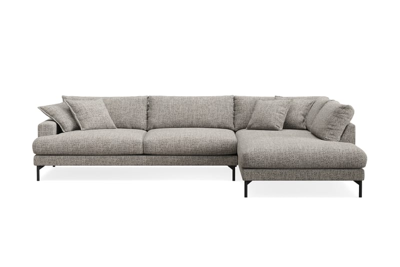Menard Premium 5-sits Högervänd L-formad Djup Schäslongsoffa i Chenille - Grå - Möbler - Soffa - Divansoffor & schäslongsoffa