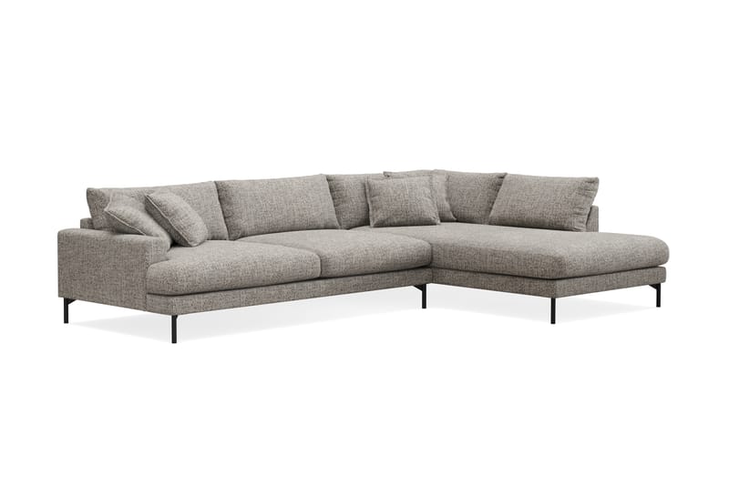 Menard Premium 5-sits Högervänd L-formad Djup Schäslongsoffa i Chenille - Grå - Möbler - Soffa - Divansoffor & schäslongsoffa