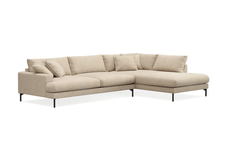 Menard Premium 5-sits Högervänd L-formad Djup Schäslongsoffa i Chenille - Beige - Möbler - Soffa - Divansoffor & schäslongsoffa