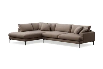 Menard Premium 5-sits Vänstervänd L-formad Djup Schäslongsoffa i Tyg - Brun - Möbler - Soffa - Divansoffor & schäslongsoffa