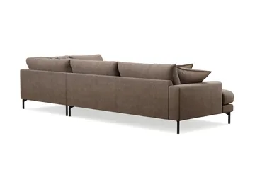 Menard Premium 5-sits Högervänd L-formad Djup Schäslongsoffa i Tyg - Brun - Möbler - Soffa - Divansoffor & schäslongsoffa