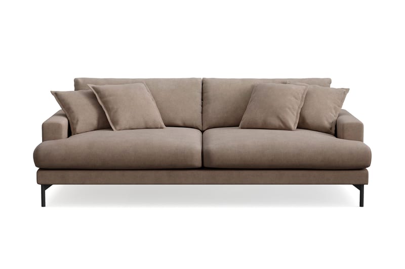 Menard Premium 4-sits Djup Soffa i Tyg - Brun - Möbler - Soffa - 4 sits soffa