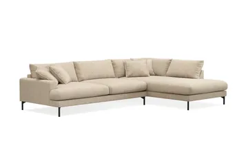Menard Premium 5-sits Högervänd L-formad Djup Schäslongsoffa i Chenille - Beige - Möbler - Soffa - Divansoffor & schäslongsoffa