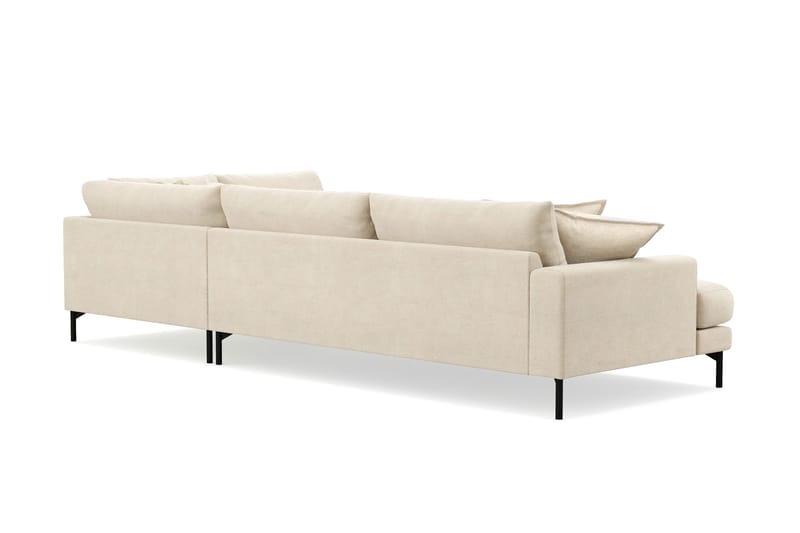 Menard Premium 5-sits Högervänd L-formad Djup Schäslongsoffa i Chenille - Beige - Möbler - Soffa - Divansoffor & schäslongsoffa