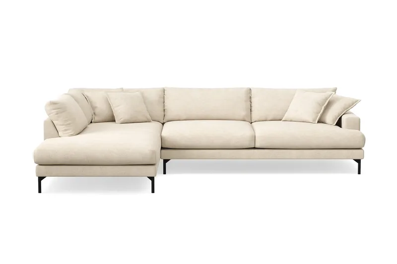 Menard Premium 5-sits Vänstervänd L-formad Djup Schäslongsoffa i Chenille - Beige - Möbler - Soffa - Divansoffor & schäslongsoffa