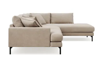 Menard Premium 5-sits Högervänd L-formad Djup Schäslongsoffa i Tyg - Beige - Möbler - Soffa - Divansoffor & schäslongsoffa