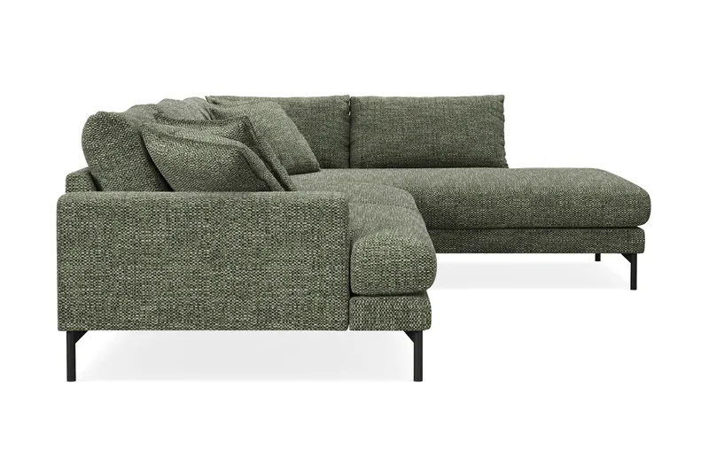 Menard Premium 5-sits Högervänd L-formad Djup Schäslongsoffa i Chenille - Grön - Möbler - Soffa - Divansoffor & schäslongsoffa