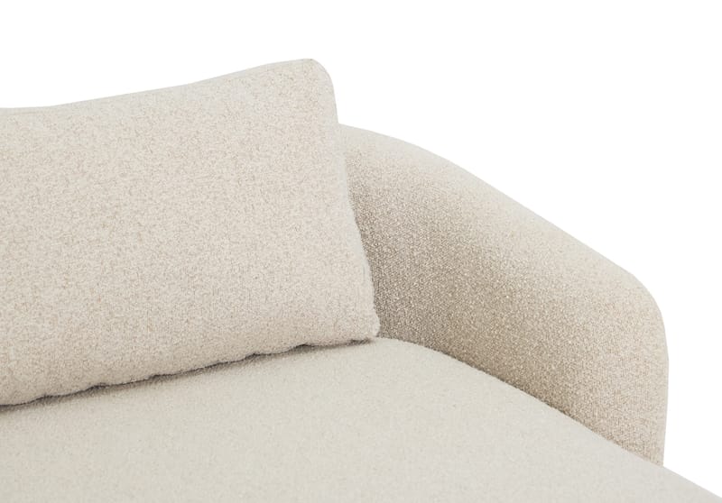 Milano 5-sits Rundad Högervänd L-soffa med Låg Rygg i Beige Boucle - Möbler - Soffa - Divansoffor & schäslongsoffa