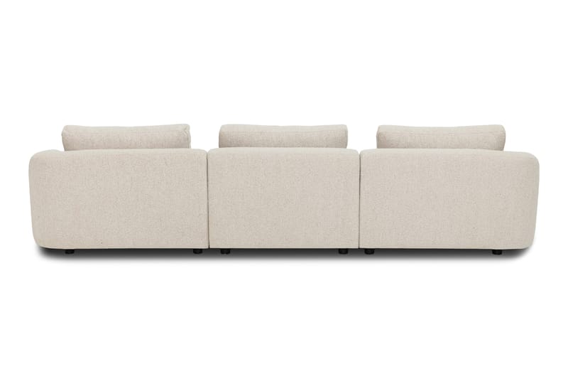 Milano 5-sits Rundad Högervänd L-soffa med Låg Rygg i Beige Boucle - Möbler - Soffa - Divansoffor & schäslongsoffa