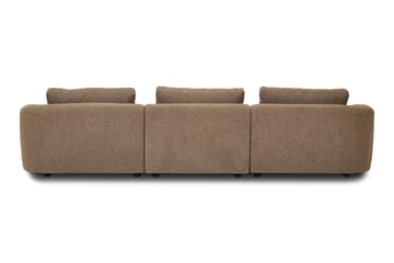 Milano 5-sits Rundad Högervänd L-soffa med Låg Rygg i Brun Boucle - Brun - Möbler - Soffa - Divansoffor & schäslongsoffa