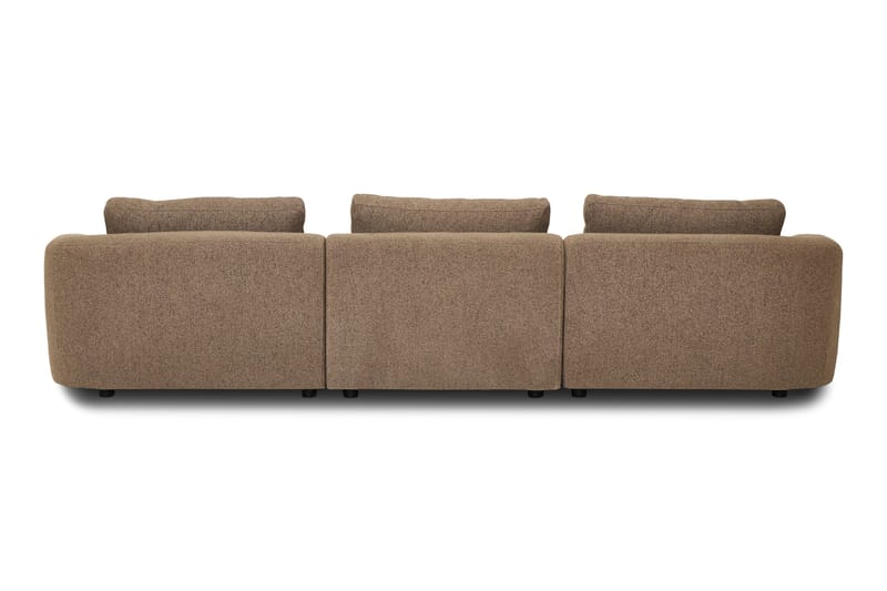 Milano 5-sits Rundad Högervänd L-soffa med Låg Rygg i Brun Boucle - Brun - Möbler - Soffa - Divansoffor & schäslongsoffa