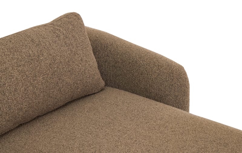 Milano 5-sits Rundad Högervänd L-soffa med Låg Rygg i Brun Boucle - Brun - Möbler - Soffa - Divansoffor & schäslongsoffa