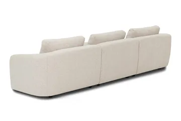 Milano 5-sits Rundad Vänstervänd L-soffa med Låg Rygg i Beige Boucle - Beige - Möbler - Soffa - Divansoffor & schäslongsoffa