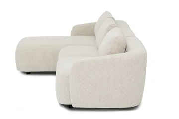 Milano 5-sits Rundad Vänstervänd L-soffa med Låg Rygg i Beige Boucle - Beige - Möbler - Soffa - Divansoffor & schäslongsoffa