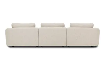 Milano 5-sits Rundad Vänstervänd L-soffa med Låg Rygg i Beige Boucle - Beige - Möbler - Soffa - Divansoffor & schäslongsoffa