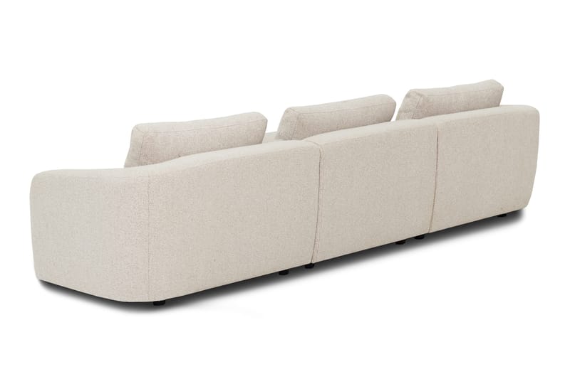 Milano 5-sits Rundad Vänstervänd L-soffa med Låg Rygg i Beige Boucle - Möbler - Soffa - Divansoffor & schäslongsoffa