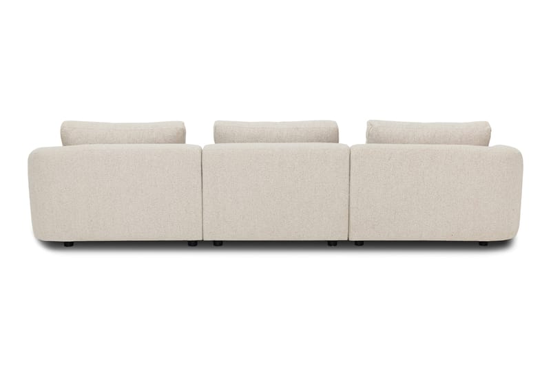 Milano 5-sits Rundad Vänstervänd L-soffa med Låg Rygg i Beige Boucle - Möbler - Soffa - Divansoffor & schäslongsoffa