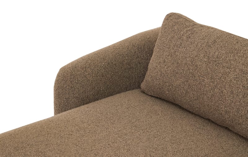 Milano 5-sits Rundad Vänstervänd L-soffa med Låg Rygg i Brun Boucle - Möbler - Soffa - Divansoffor & schäslongsoffa